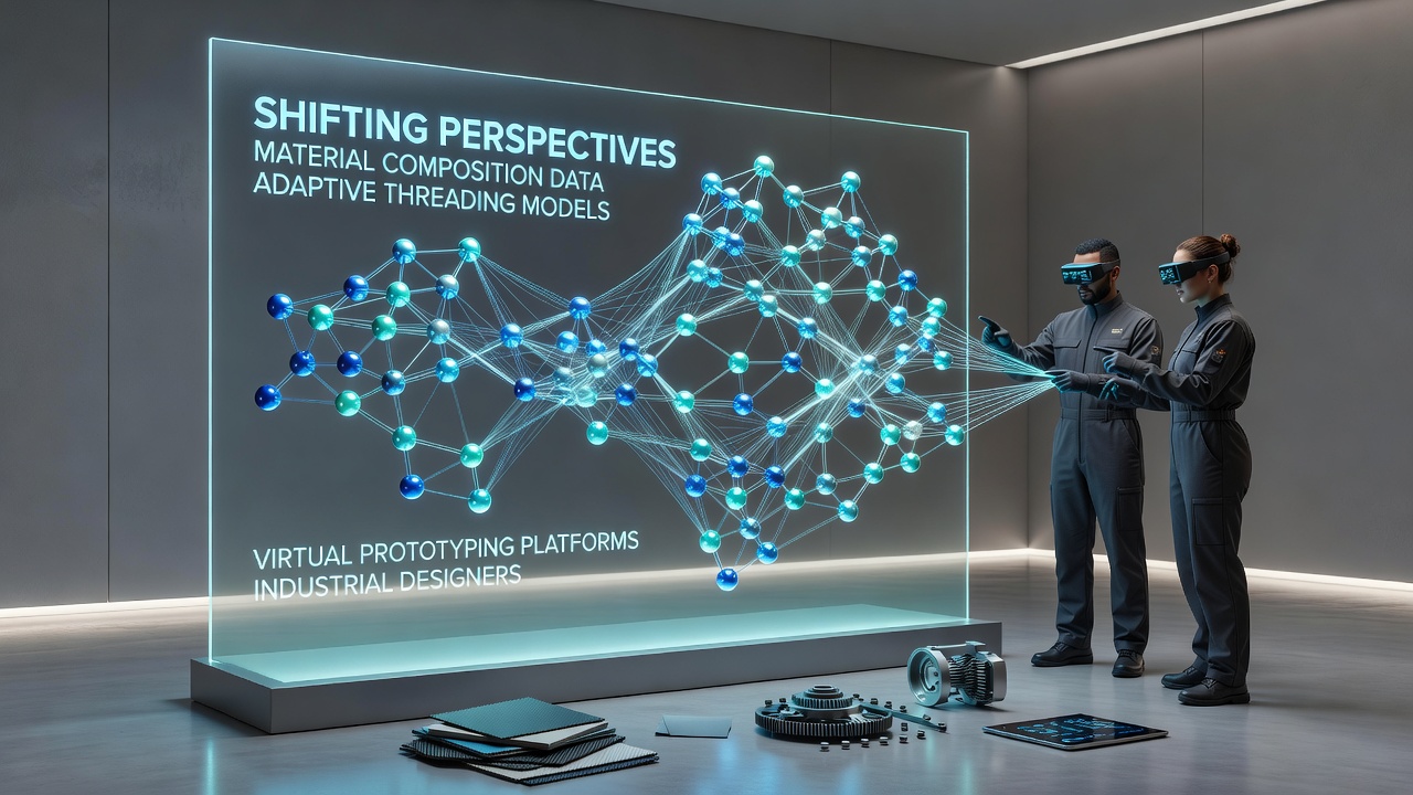 Shifting Perspectives on Material Composition Data Informing Adaptive Threading Models in Virtual Prototyping Platforms for Industrial Designers